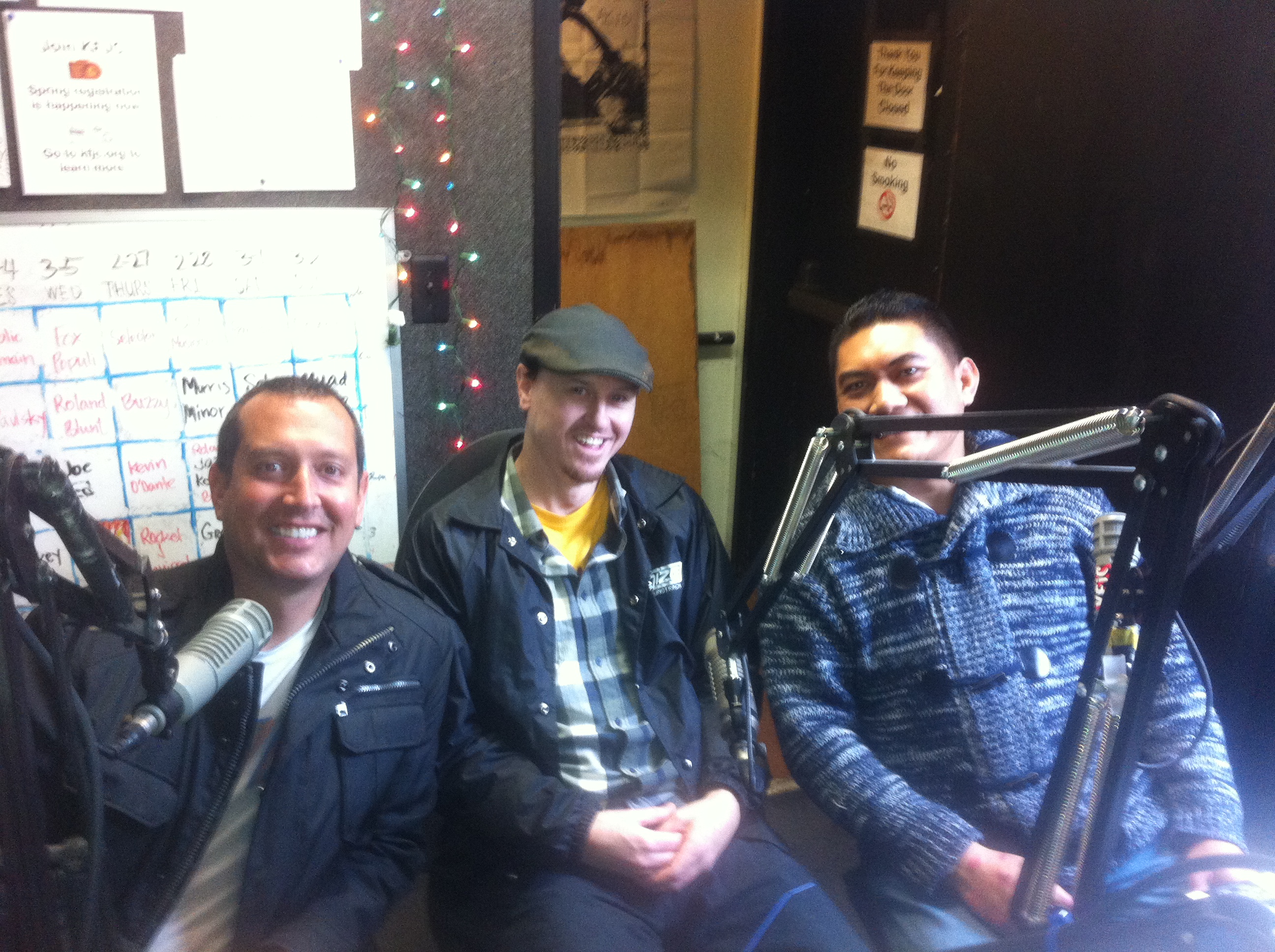 Alex, Agent Ogden and Viliami T. Halapua at KFJC
